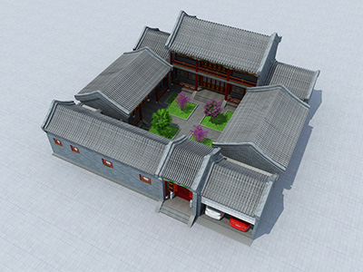 中式四合院設(shè)計(jì)圖，二層占地480平。