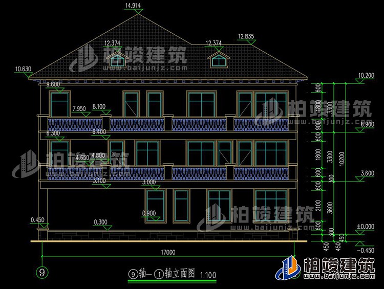 2019新農(nóng)村歐式別墅設(shè)計(jì)圖，三層自建房大氣漂亮別墅BZ368-簡歐風(fēng)格
