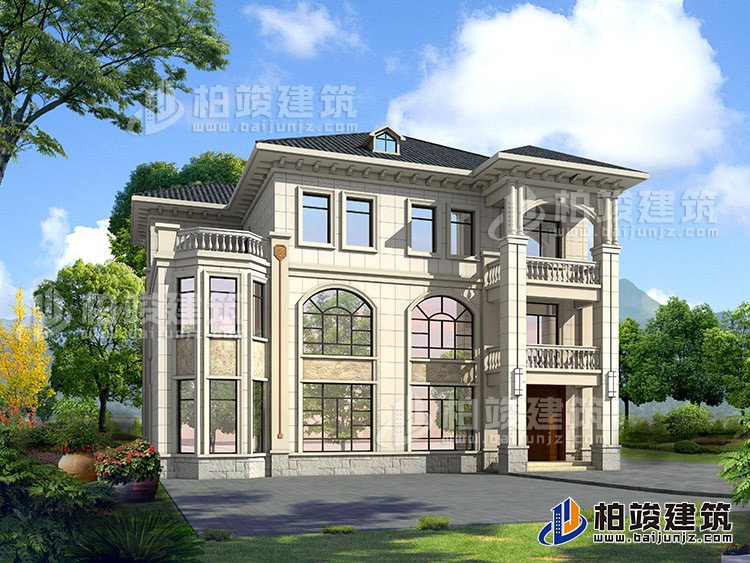 2019新農(nóng)村歐式別墅設(shè)計(jì)圖，三層自建房大氣漂亮別墅BZ368-簡歐風(fēng)格