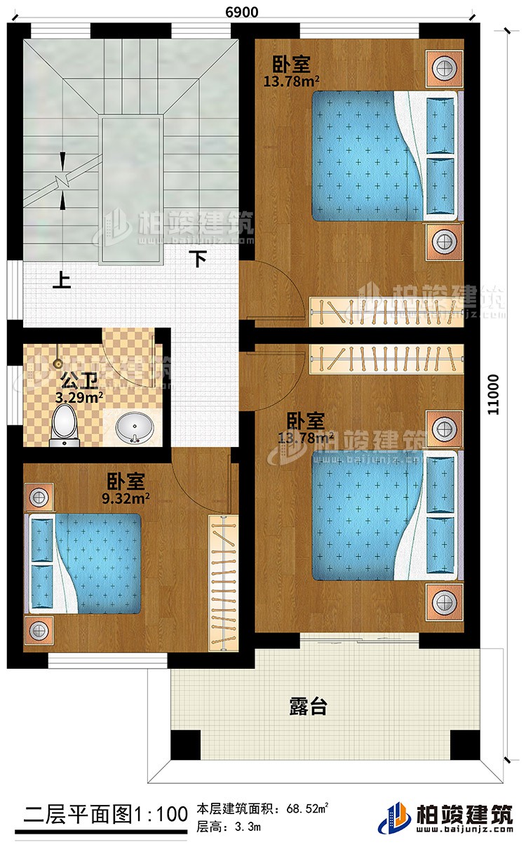 歐式三層樓房設(shè)計圖，三層新農(nóng)村樓房圖紙BZ353-簡歐風(fēng)格