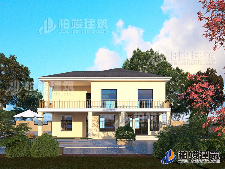 農(nóng)村二層自建房屋設(shè)計圖帶堂屋、車庫BZ292-現(xiàn)代風格