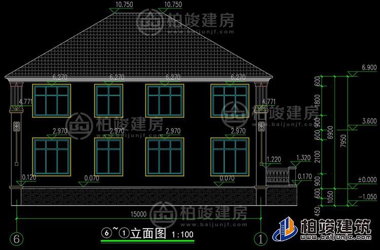 二層簡歐風格農村小別墅設計圖紙BZ260-簡歐風格