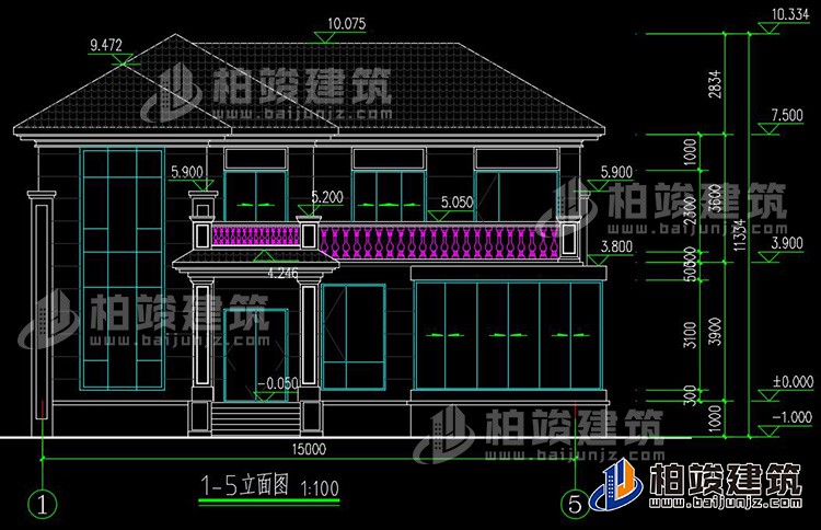 農(nóng)村25萬別墅款式二層自建房設(shè)計圖，外觀簡約大氣BZ2513-簡歐風(fēng)格