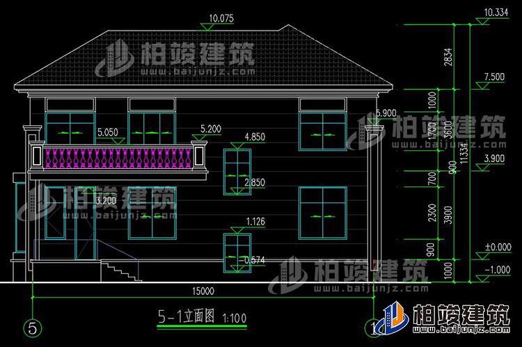 農(nóng)村25萬別墅款式二層自建房設(shè)計圖，外觀簡約大氣BZ2513-簡歐風(fēng)格