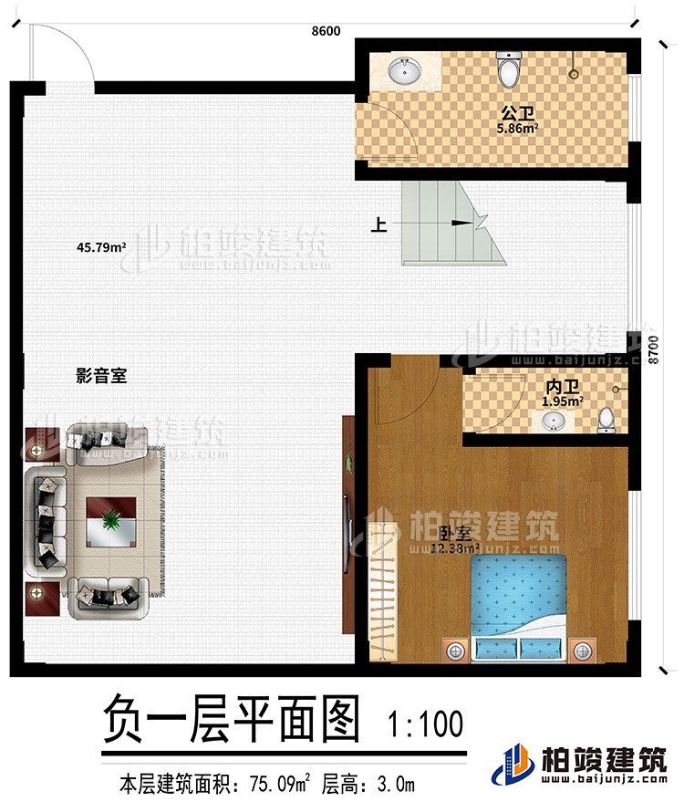 地下室：影音室、公衛(wèi)、臥室、內衛(wèi)