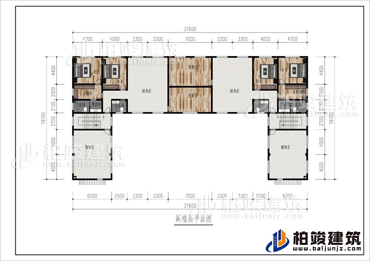閣樓：2健身房、2攝影室、4臥室、2衣帽間、儲(chǔ)物室