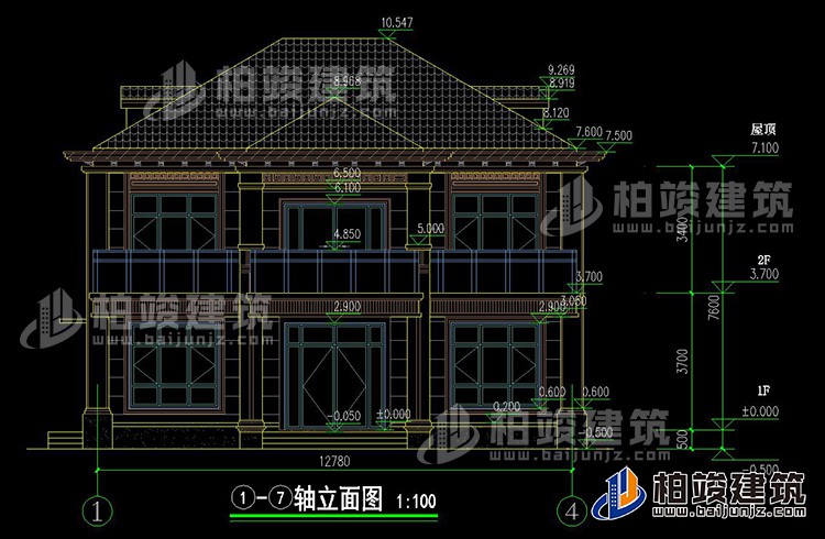 新中式二層別墅設計圖紙BZ2739-新中式風格
