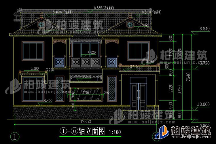 農(nóng)村四合院自建房設(shè)計圖紙BZ2741-新中式風(fēng)格