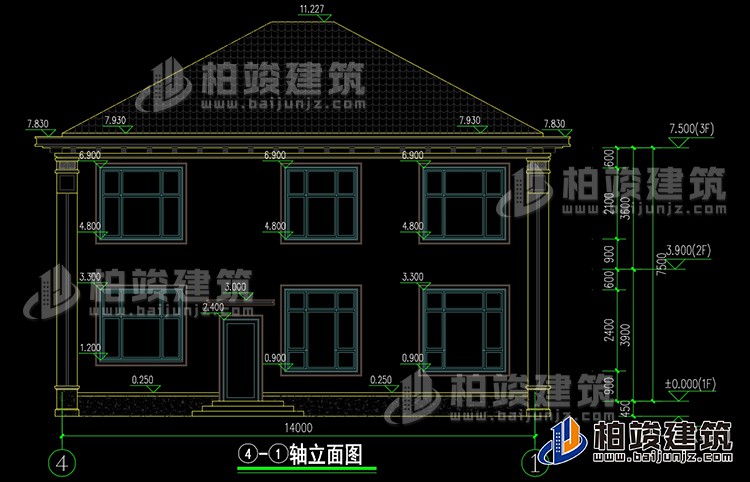 二層中式農(nóng)村自建房別墅全套BZ2751-新中式風(fēng)格